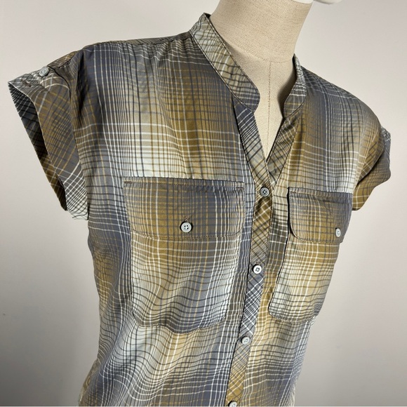 MEC Women's Plaid Shirt Dress - Blue and Tan - Picture 4 of 11